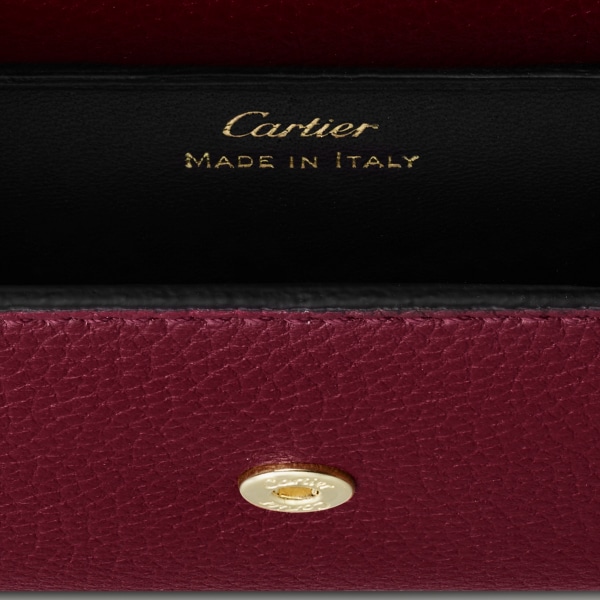 Panthère de Cartier卡地亚猎豹系列小皮具，皮夹式手袋 酒红色小牛皮，金色饰面