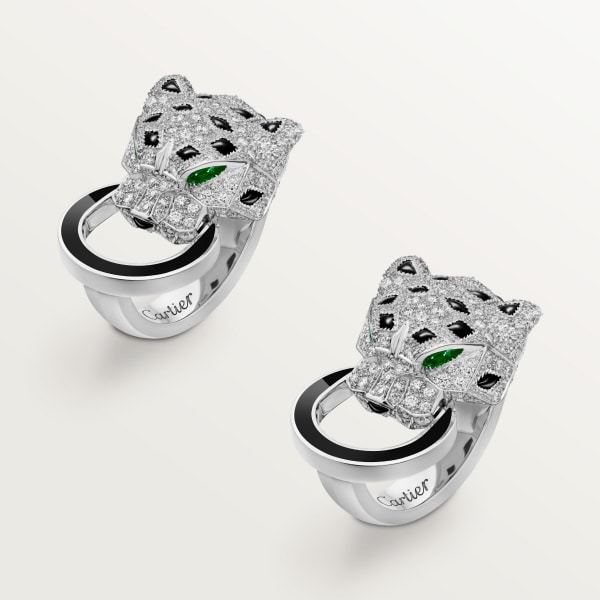 Panthère de Cartier cufflinks White gold, emeralds, onyx, diamonds
