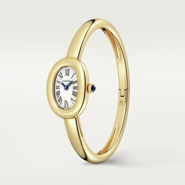 Baignoire watch (Size 16) Mini model, quartz movement, yellow gold