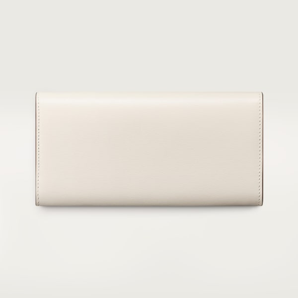 International wallet with flap, Panthère C de Cartier Salt white calfskin, golden finish