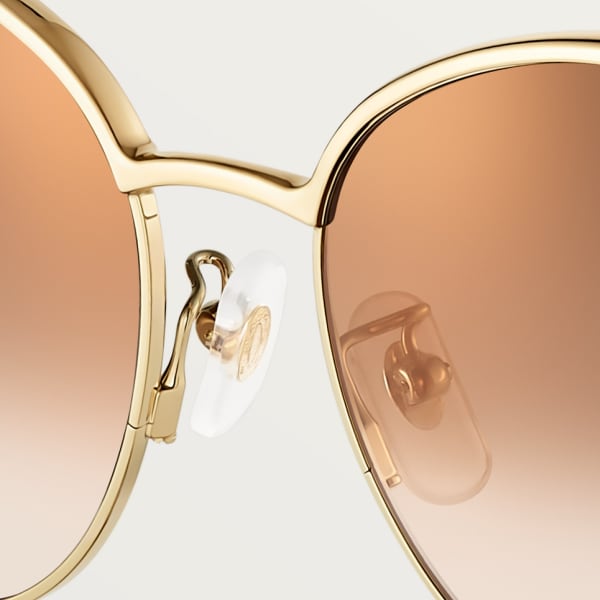 Panthère de Cartier Sunglasses Smooth golden-finish metal, brown lenses