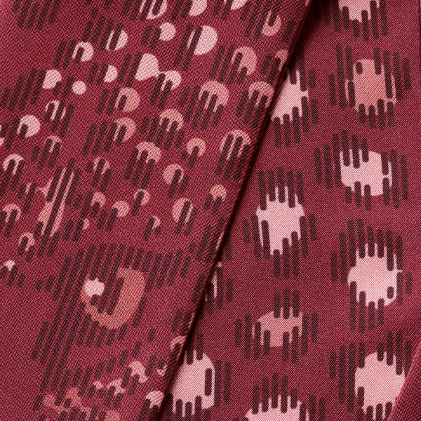 Bandeau, Panthere dots Grape silk twill