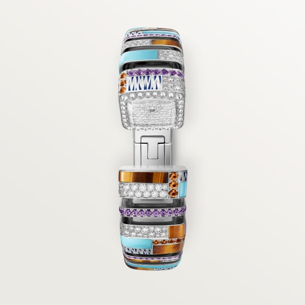Reflection de Cartier watch Quartz, white gold, diamonds, opal, tiger's eye, amethysts, spessartite garnets