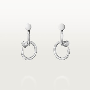 Juste un Clou earrings, double White gold