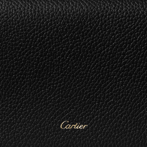 Panthère de Cartier卡地亚猎豹系列迷你皮夹 黑色小牛皮，镀金饰面