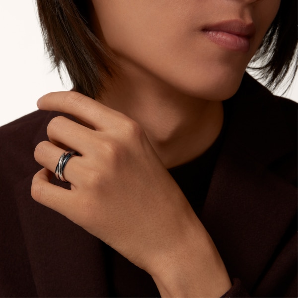 Trinity ring, ceramic, classic model White gold, ceramic