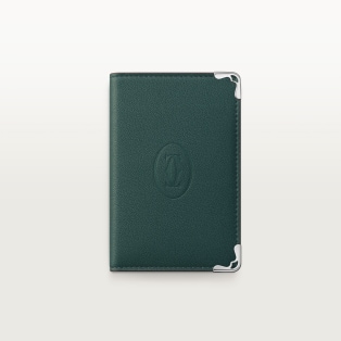4-Credit Card Holder, Must de Cartier Pine green calfskin, palladium finish
