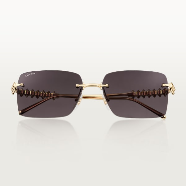 Clash de Cartier Sunglasses Smooth golden-finish metal, black lenses