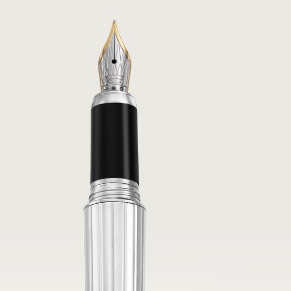 Santos de Cartier fountain pen Large model, engraved metal, yellow gold, palladium and gold finish