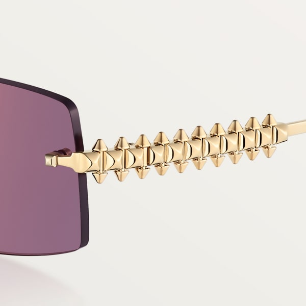 Clash de Cartier Sunglasses Smooth golden-finish metal, purple lenses