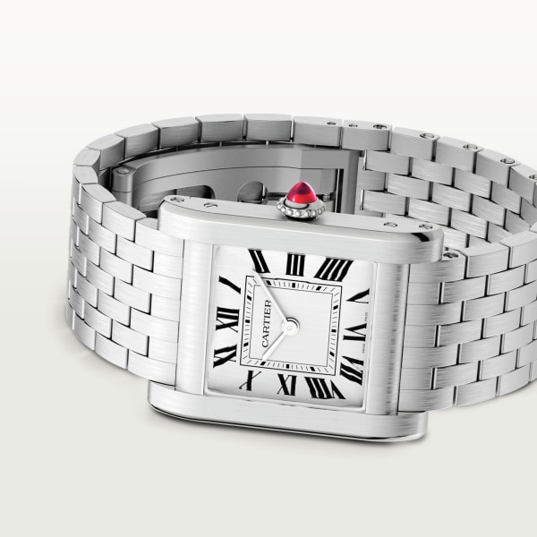 Tank Normale watch Large model, hand-wound mechanical movement, platinum