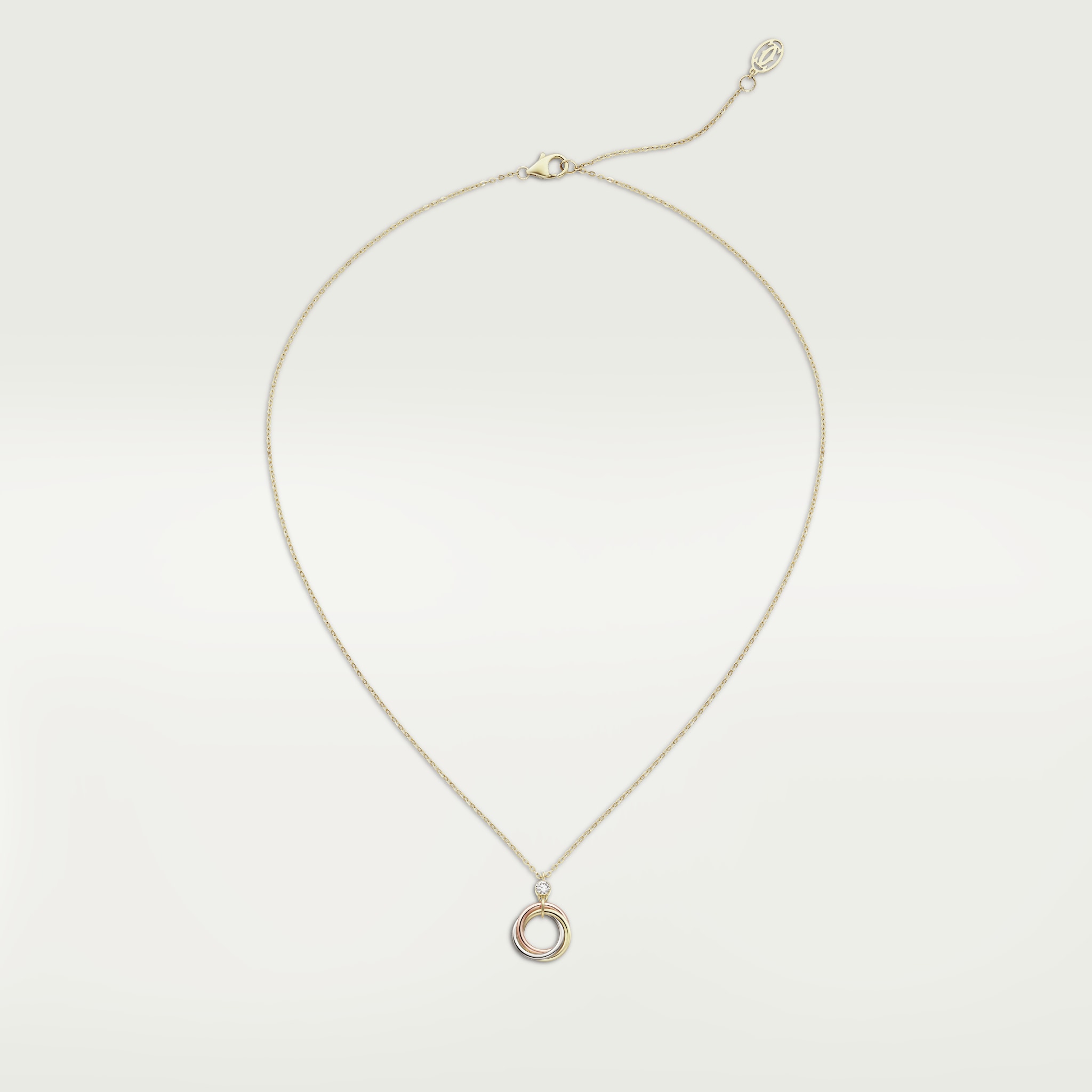 Trinity necklaceWhite gold, yellow gold, rose gold, diamonds