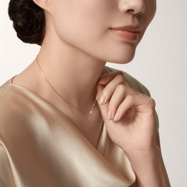 C de Cartier pendant, brilliant-cut diamond Rose gold, diamond