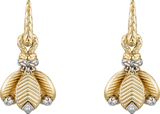 Grain de Café earrings Yellow gold, white gold, diamonds