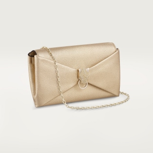 Chain pouch, Panthère de Cartier Golden metallic calfskin, golden finish