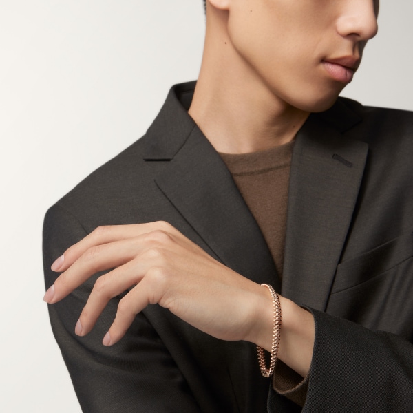 Clash de Cartier bracelet, flexible, small model, paved  Rose gold, diamonds