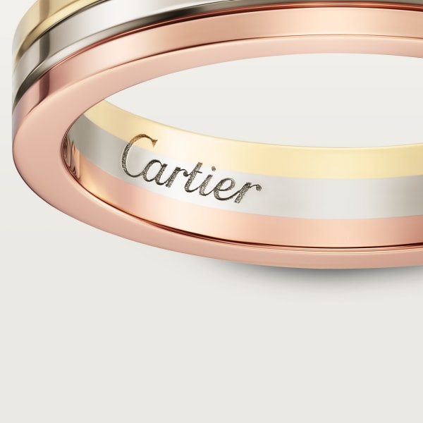 Vendome Louis Cartier wedding ring, width 3.5 mm White gold, yellow gold, rose gold