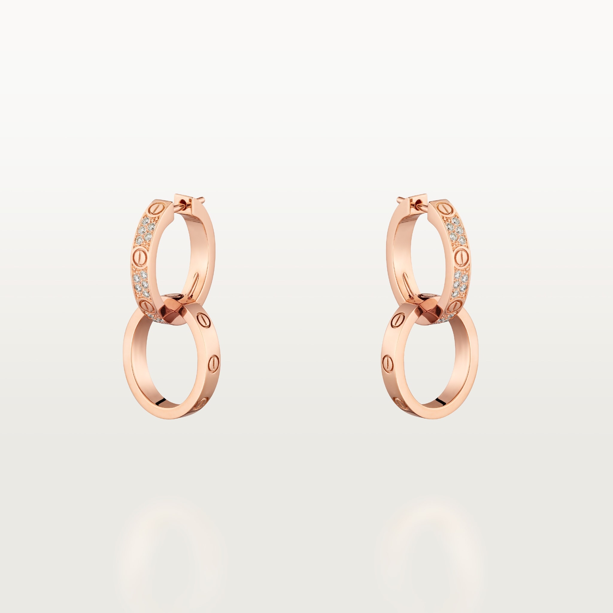 Love earringsRose gold, diamonds