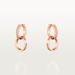 <span class='lovefont'>A </span> earrings, transformable, semi-paved Rose gold, diamonds