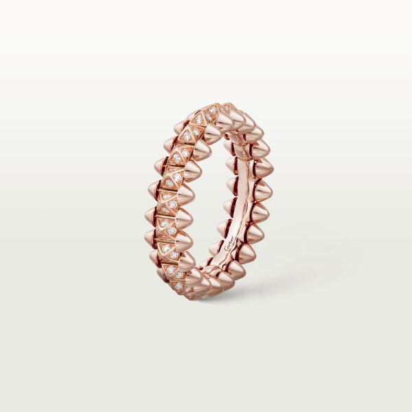 Clash de Cartier ring, small model, paved Rose gold, diamonds