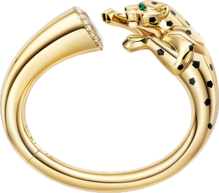 Joaillère Panthère 腕表 石英机芯，黄金，漆艺，缟玛瑙，沙弗莱石，钻石