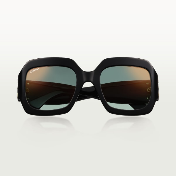 C de Cartier Sunglasses Black acetate, graduated green lenses