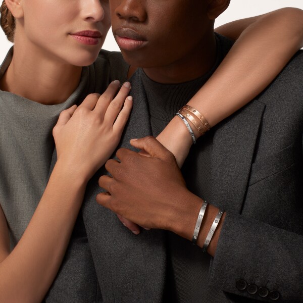 Love bracelet, small model, paved White gold, diamonds