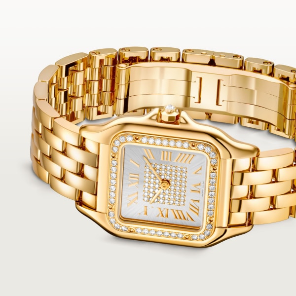 Panthère de Cartier watch Medium model, quartz, yellow gold, diamonds