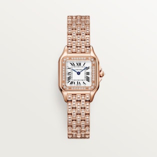 Panthère de Cartier watch Small model, quartz movement, rose gold, diamonds