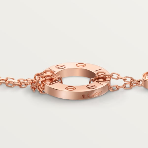 Love bracelet, on chain, 2 diamonds Rose gold, diamonds