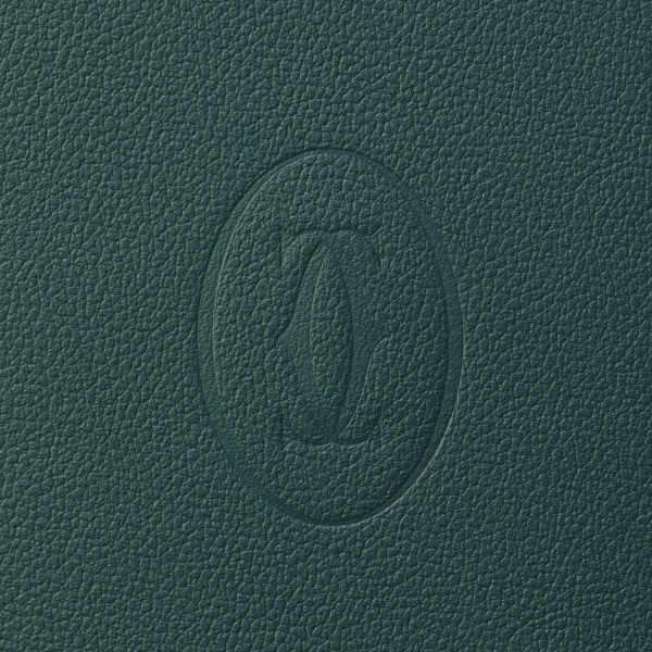 4-Credit Card Holder, Must de Cartier Pine green calfskin, palladium finish