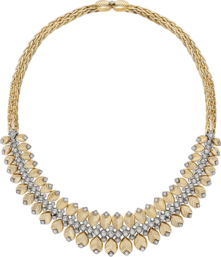 Grain de Café necklace Yellow gold, white gold, diamonds