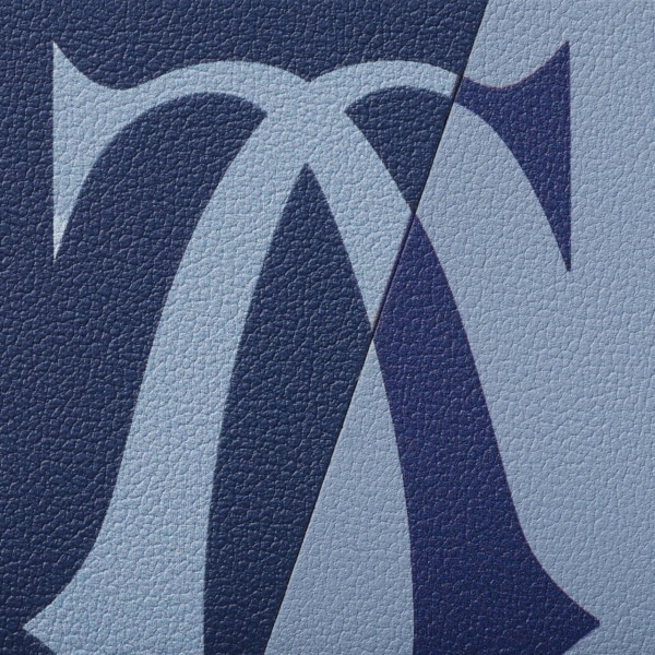 Double card holder, Must de Cartier Deep blue and cloud grey smooth calfskin, palladium finish