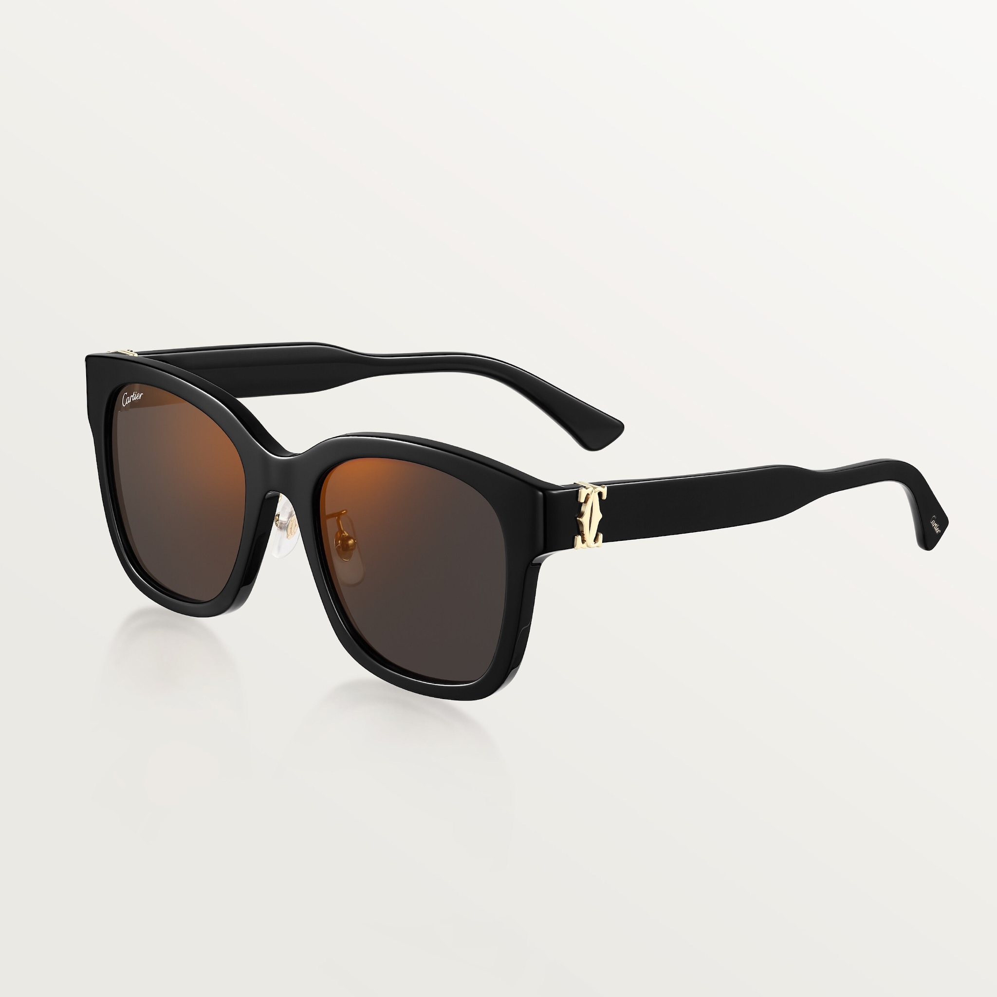 C de Cartier SunglassesBlack composite, grey lenses