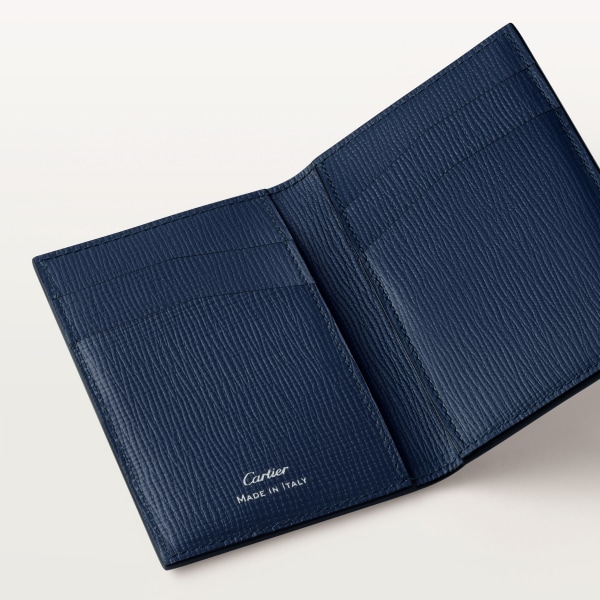 Four-credit card holder, Cartier Losange Mimosa yellow calfskin, embossed with Cartier signature motif, palladium finish