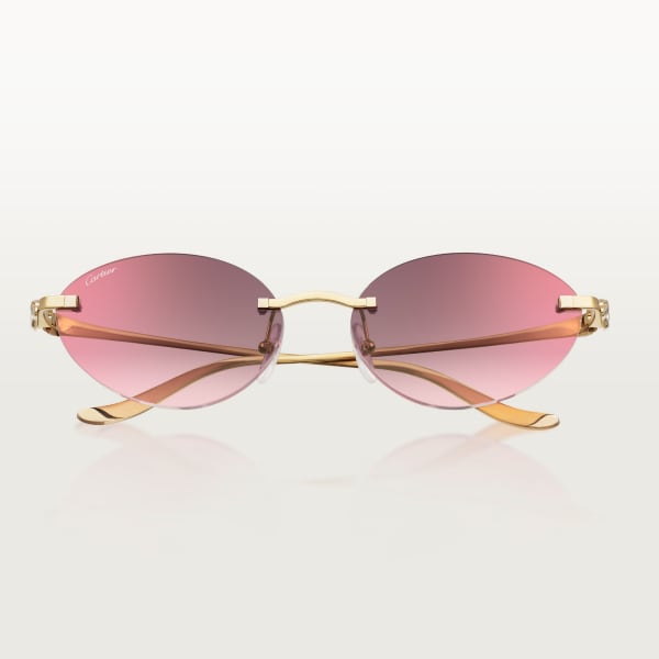 Panthère de Cartier, Sunglasses Smooth golden-finish metal, burgundy lenses