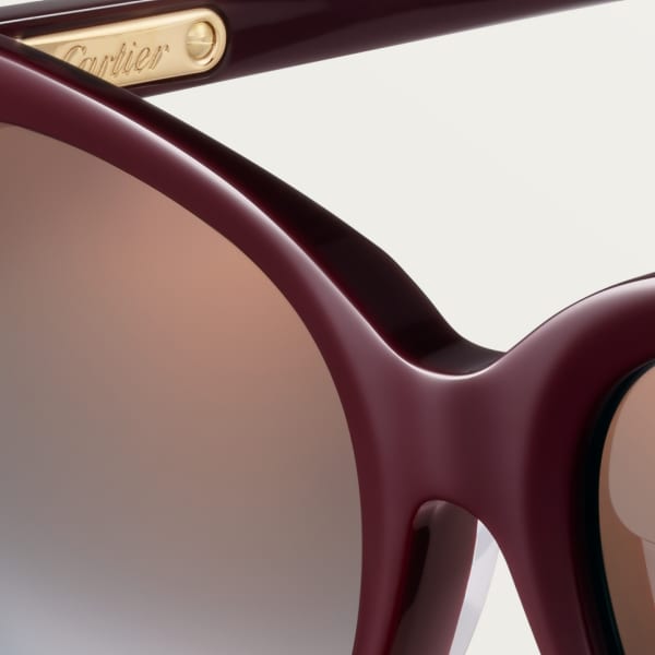 C de Cartier, Sunglasses Burgundy acetate, grey lenses