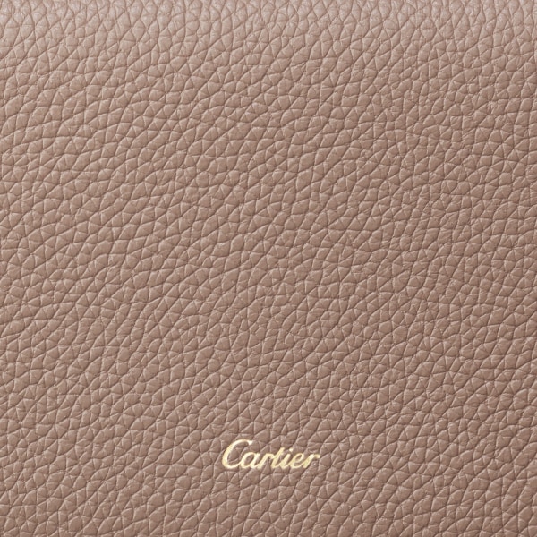 Mini wallet, Panthère Graphique de Cartier Clay-coloured grained calfskin, golden finish