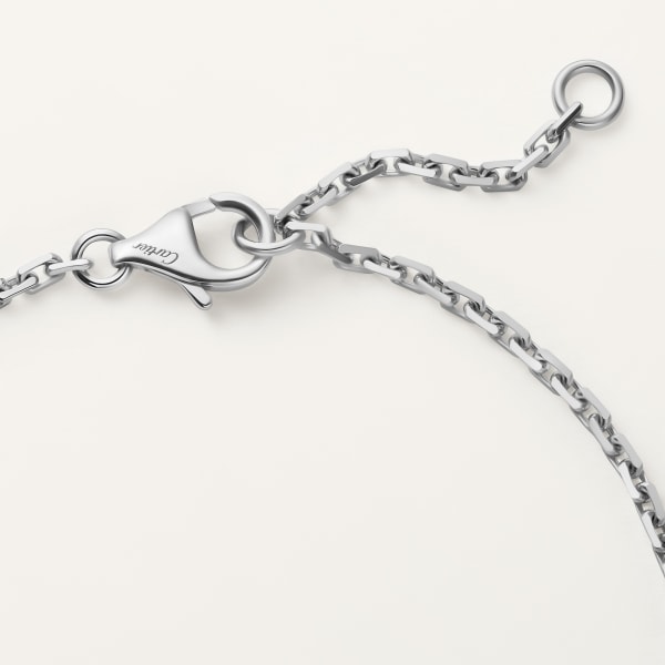Love bracelet, on chain, semi-paved White gold, diamonds