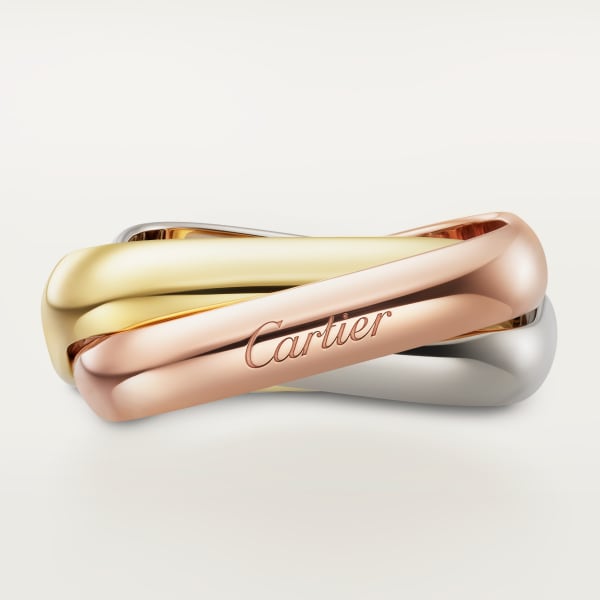 Trinity cushion ring, classic model White gold, yellow gold, rose gold