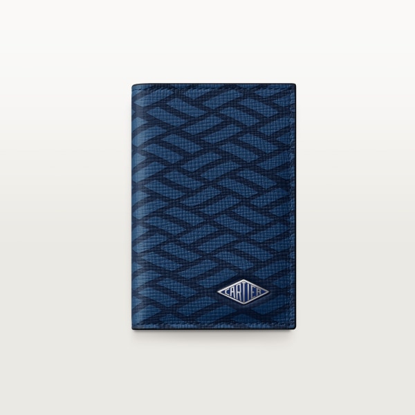 Four-credit card holder, Cartier Losange Mimosa yellow calfskin, embossed with Cartier signature motif, palladium finish