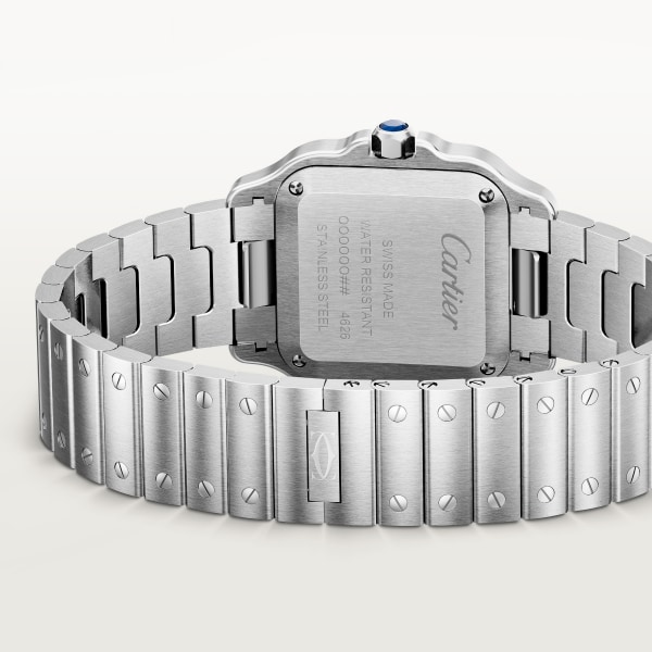 Santos de Cartier watch Small model, quartz movement, steel, interchangeable metal and leather straps