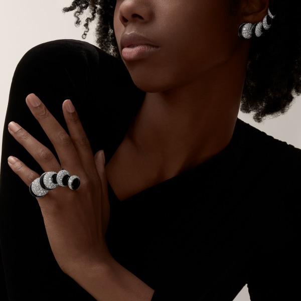 Cartier Libre Polymorph ring, onyx, transformable White gold, onyx, diamond