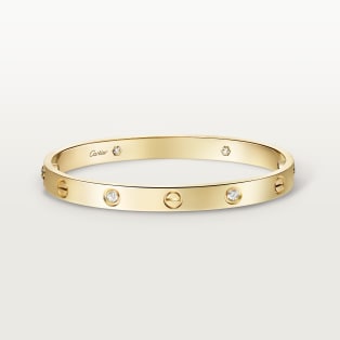 <span class='lovefont'>A </span> bracelet, classic model, 4 diamonds Yellow gold, diamonds