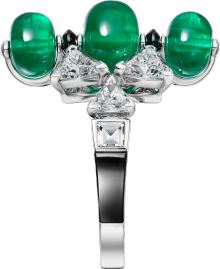En Équilibre ring, emerald, paved White gold, onyx, emeralds, diamonds