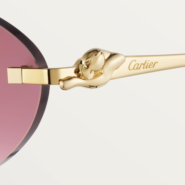 Panthère de Cartier, Sunglasses Smooth golden-finish metal, burgundy lenses