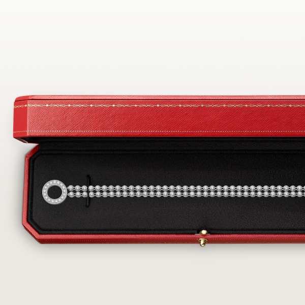Agrafe bracelet, brilliant-cut diamonds, paved  White gold, diamonds