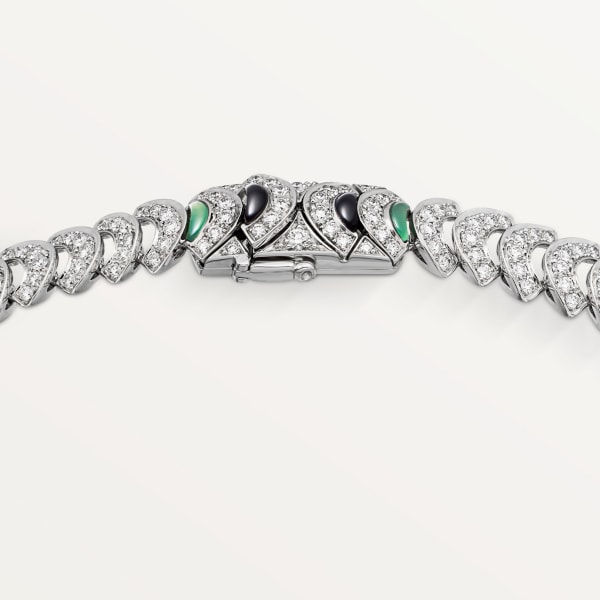Geometry & Contrast necklace White gold, chrysoprase, onyx, diamonds