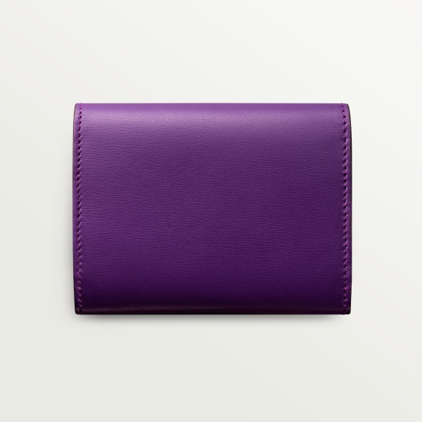 迷你皮夹，Panthère de Cartier卡地亚猎豹系列 紫色小牛皮，镀金饰面