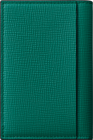 Cartier Losange系列4信用卡皮夹 草绿色粒纹小牛皮，镀钯饰面和草绿色珐琅